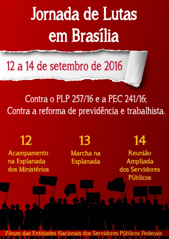Jornada de Lutas dos servidores contra retrocessos toma Brasília na próxima semana, SISEJUFE