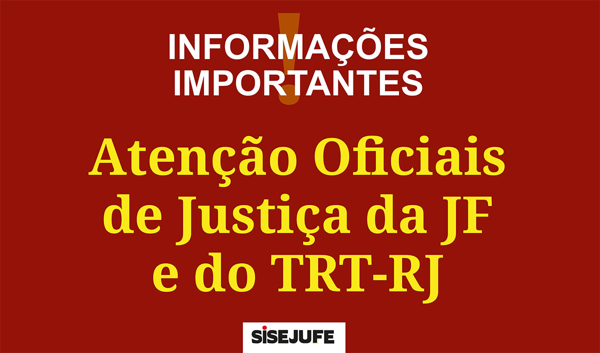 Sisejufe cobra da Administração do TRT-RJ medidas específicas para oficiais de justiça no período de prevenção ao Coronavírus, SISEJUFE