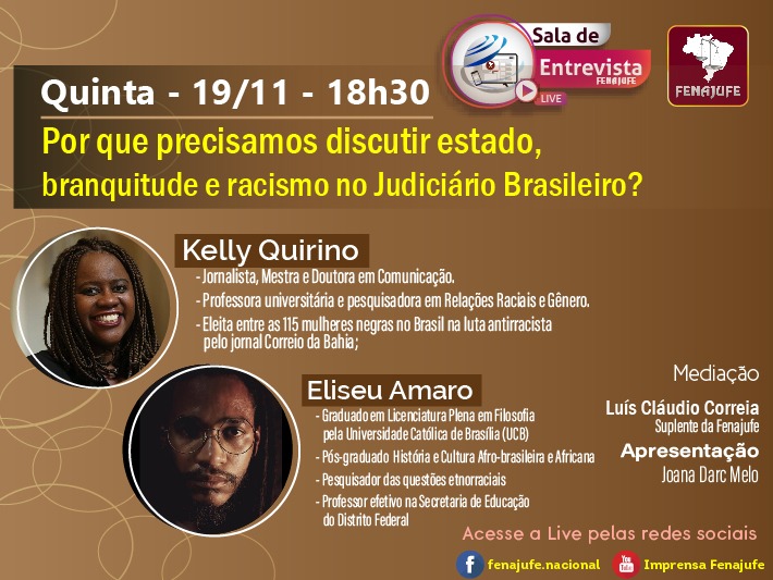 Sisejufe retransmite live da Fenajufe que vai debater racismo estrutural e  branquitude no PJU, SISEJUFE