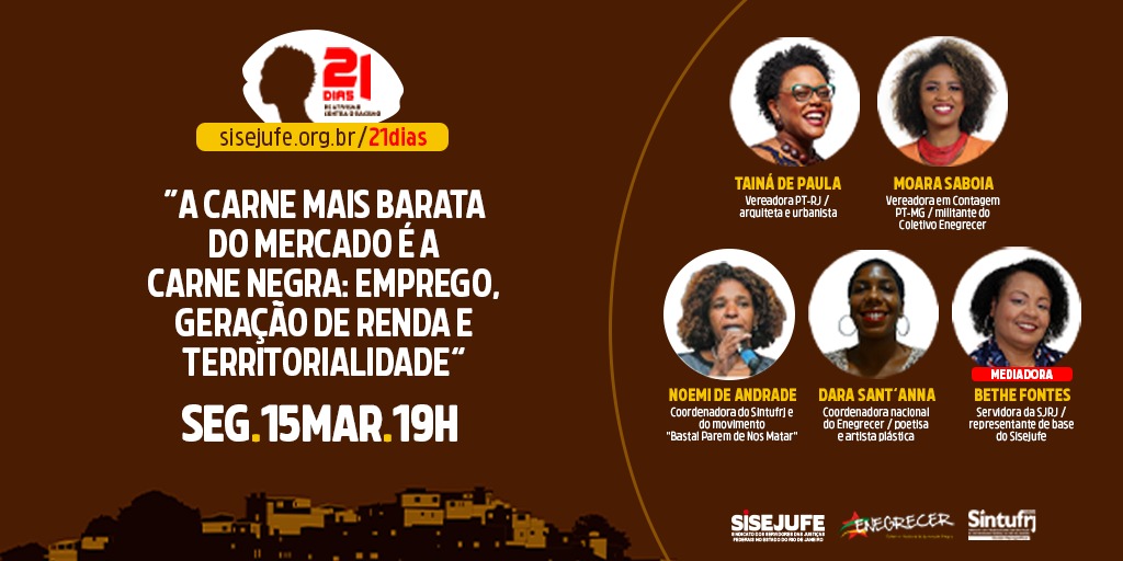 Sisejufe participa da agenda oficial dos “21 Dias de Ativismo contra o Racismo&#8221;, SISEJUFE