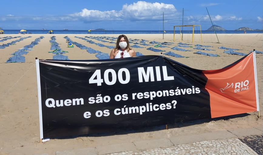 Sisejufe apoia ato da ONG Rio de Paz, que relembra os 400 mil mortos pela covid, SISEJUFE