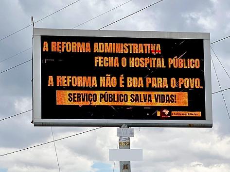 Fenajufe lança campanha contra a Reforma Administrativa em painéis de LED, SISEJUFE