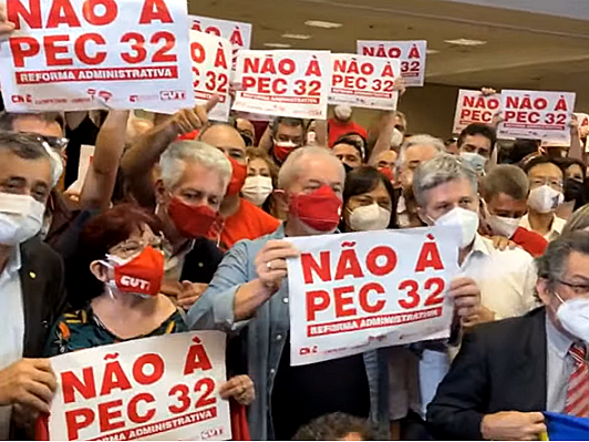 Lula se reune com servidores e reitera apoio na luta contra a reforma administrativa, SISEJUFE