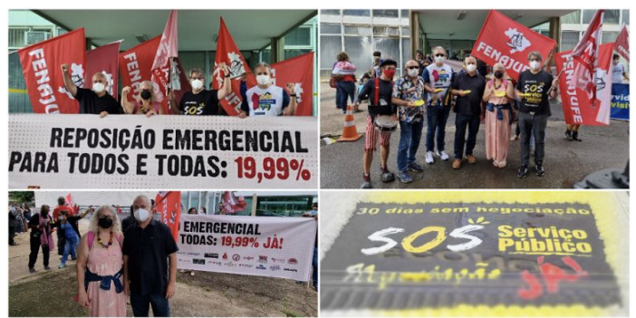 Recomposição salarial: servidores realizam ato no Ministério da Economia em protesto aos 30 dias de descaso do governo, SISEJUFE