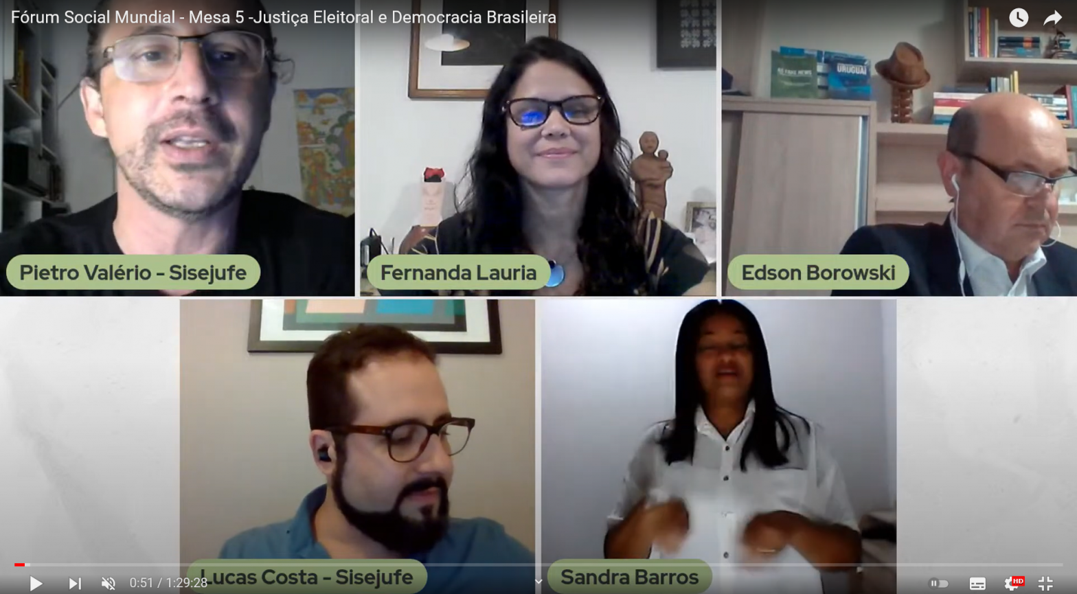 Servidores debatem o papel da Justiça Eleitoral para a democracia no Brasil, SISEJUFE