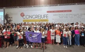 Mulheres repudiam assédio e protagonizam protesto acalorado no 11º Congrejufe, SISEJUFE