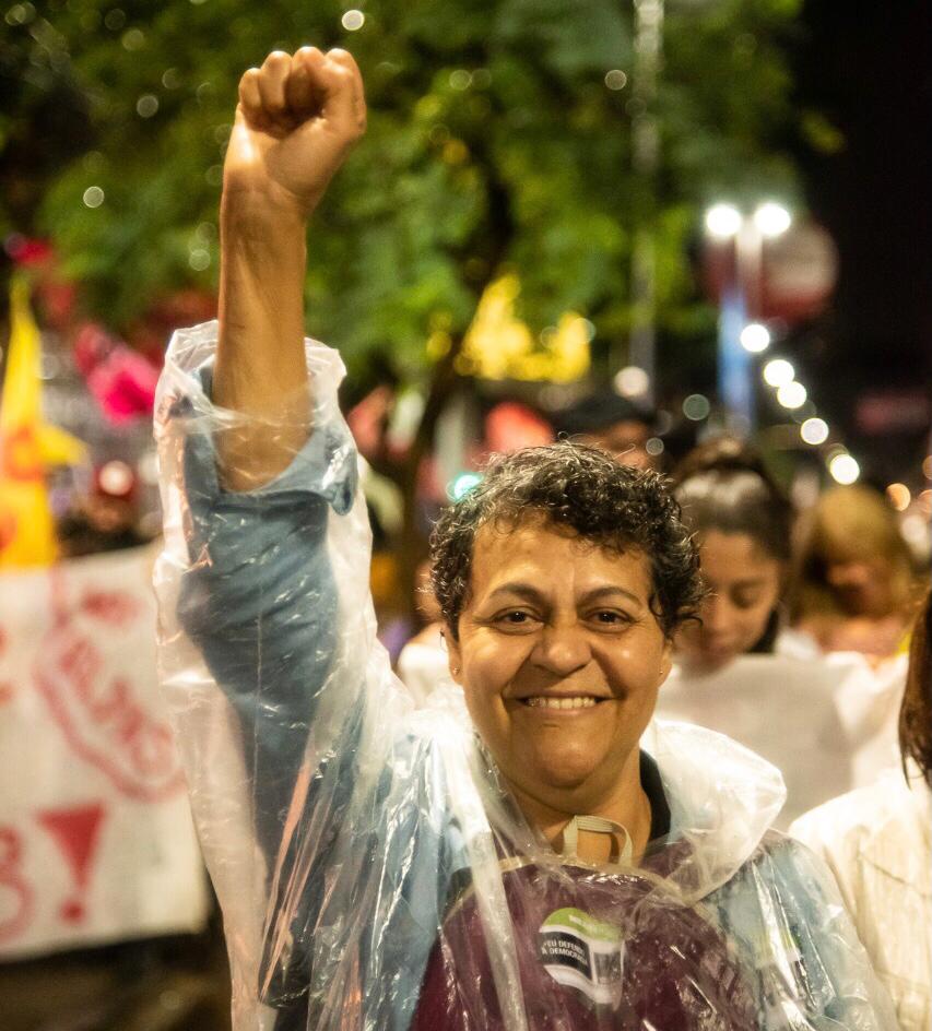 Sisejufe se une a movimentos sociais e estudantes em ato pela Democracia, no Centro do Rio, SISEJUFE