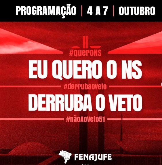 Fenajufe convoca caravanas a Brasília contra o veto ao NS, SISEJUFE