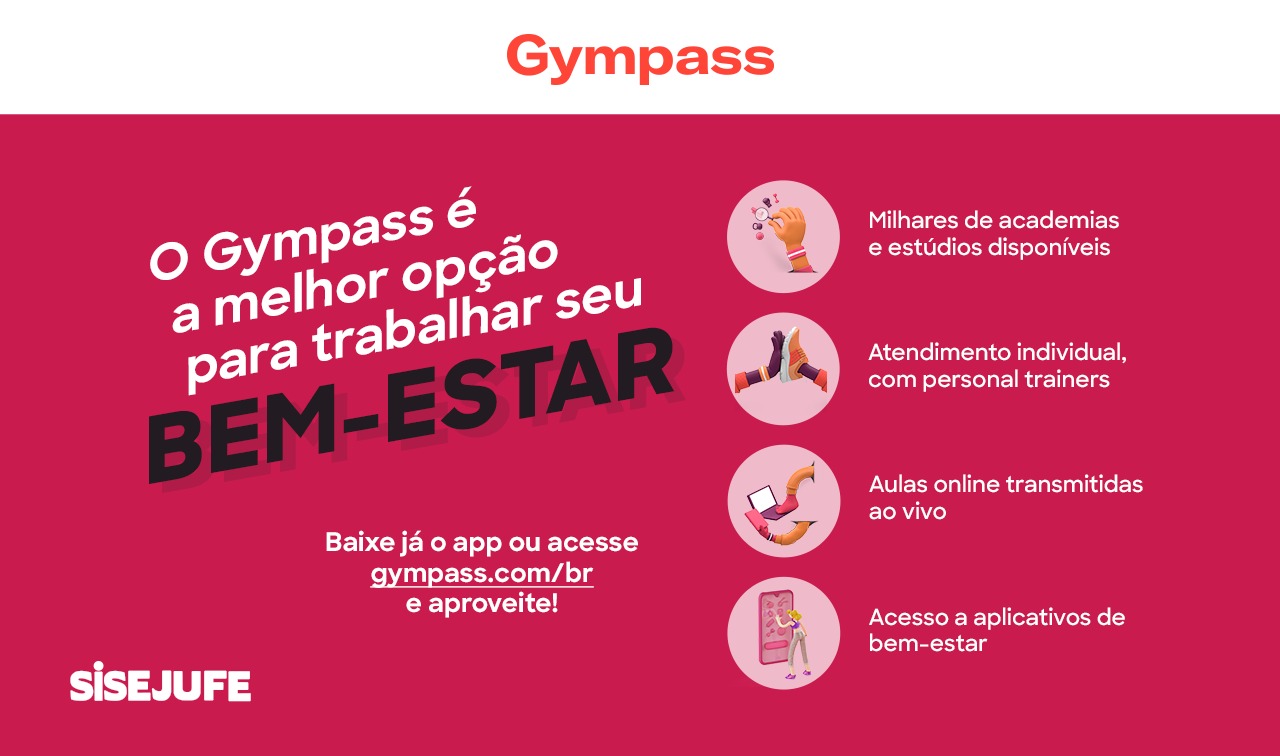 Gympass/Sisejufe: até 70% de desconto nas melhores academias. Faça sua  adesão - SISEJUFE