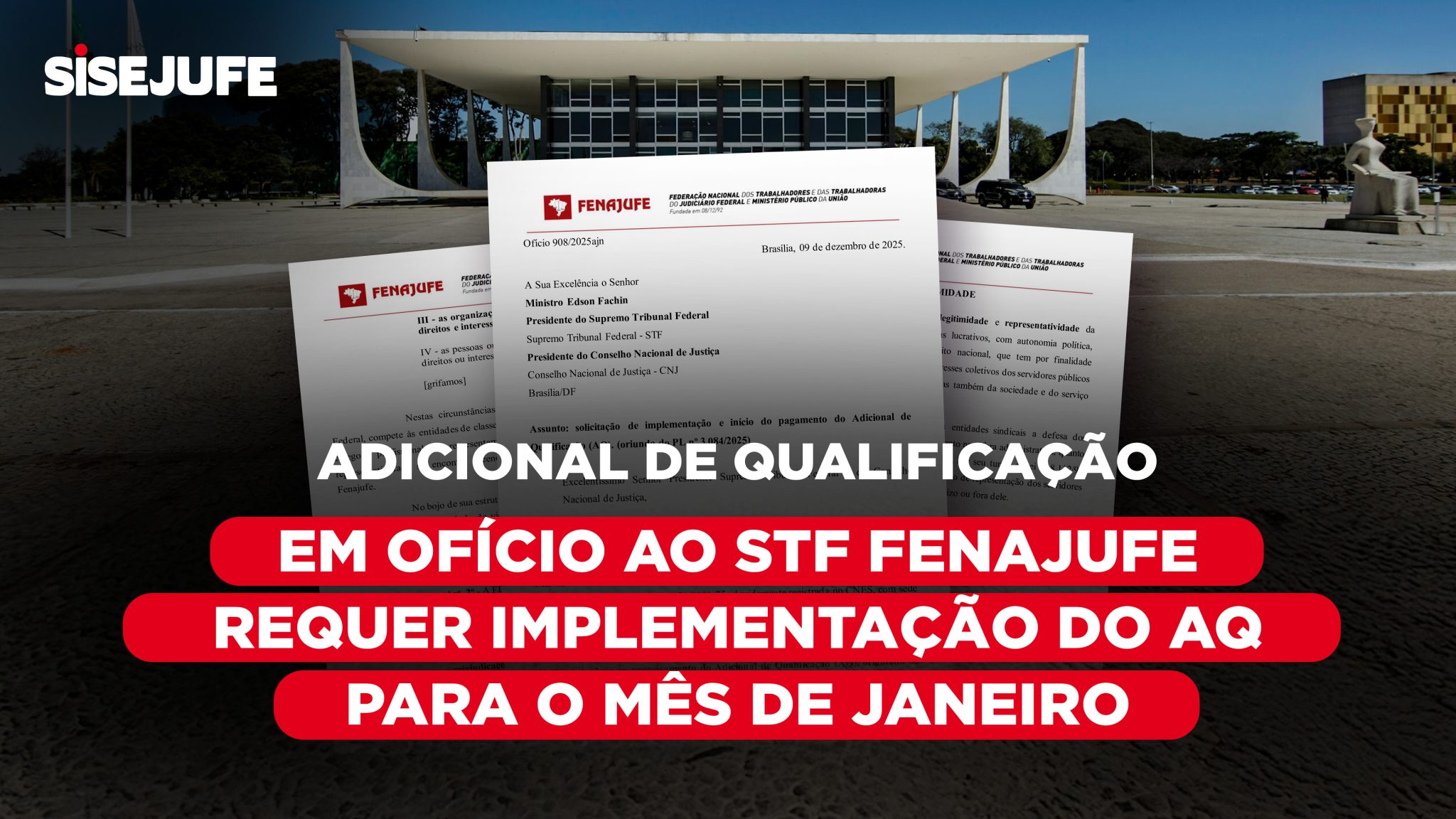 Adicional de qualificação: em ofício ao STF Fenajufe requer ...